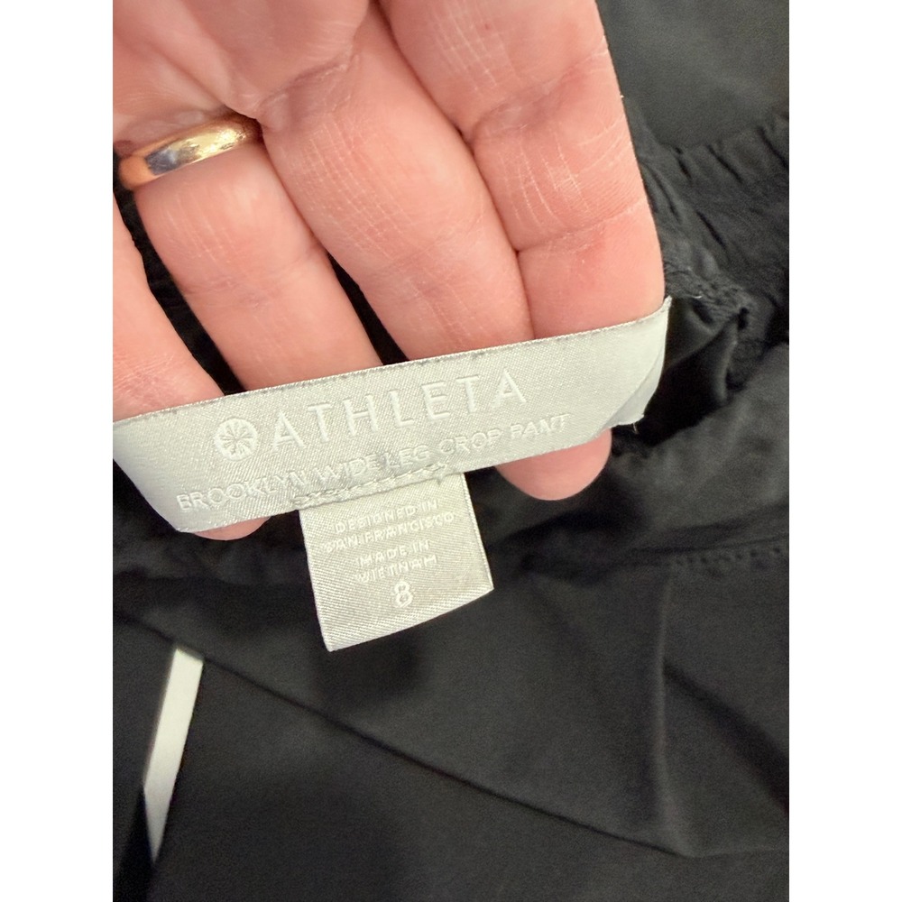 Athleta Brooklyn Wide Leg Crop Pant Black 8 Lightweight Trousers - Picture 9 of 13